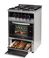 COCINA MINI 4 HORNALLAS LUJO vidrio negro c/ parrilla